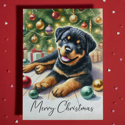 Christmas Greeting Card, Rottweiler: Merry Christmas