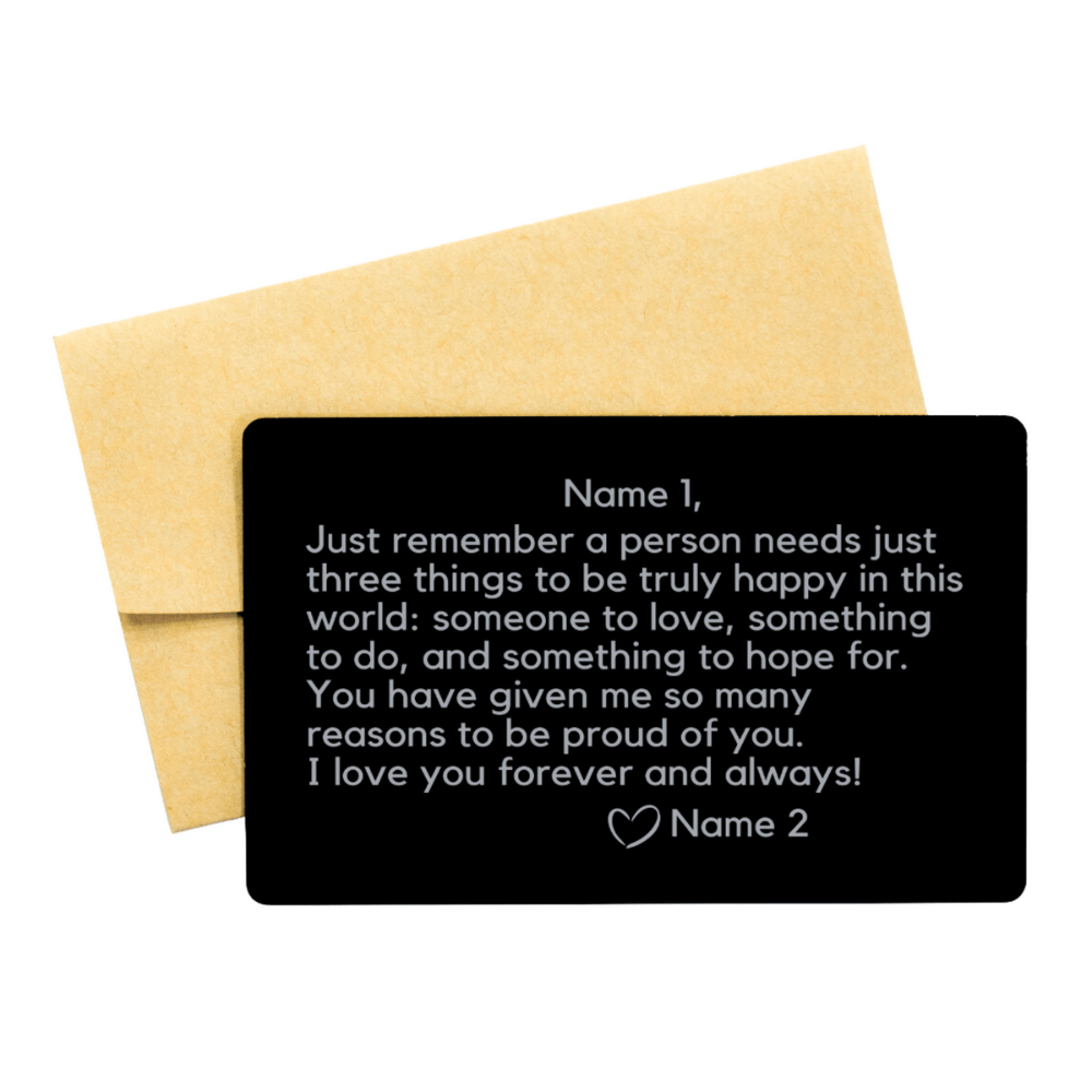 Personalized Engraved Wallet Card: Just Remember...
