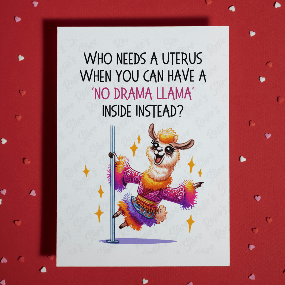 Hysterectomy Greeting Card: No drama llama...