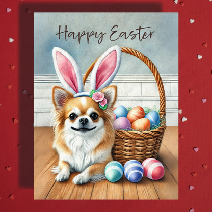 Easter Greeting Card, Chihuahua Dog: Happy Easter