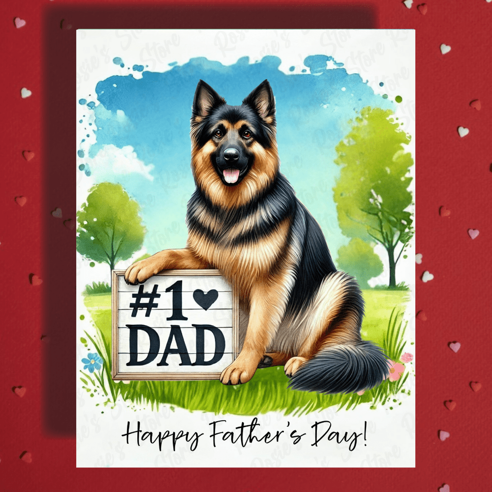 Dad Gift, Greeting Card, German Shepherd Dog: Happy Father's Day
