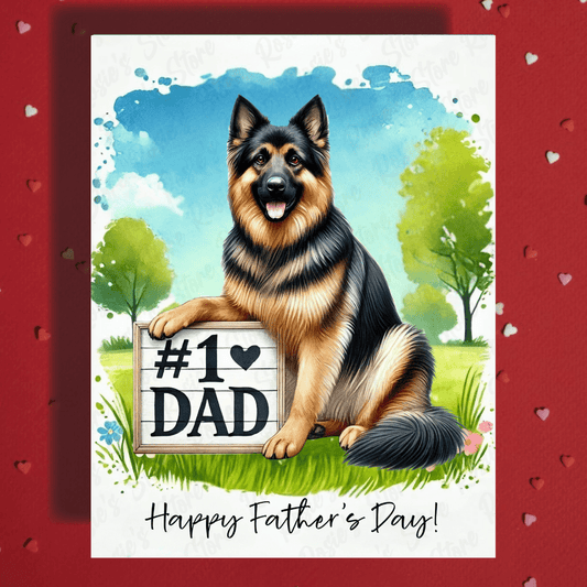 Dad Gift, Greeting Card, German Shepherd Dog: Happy Father's Day