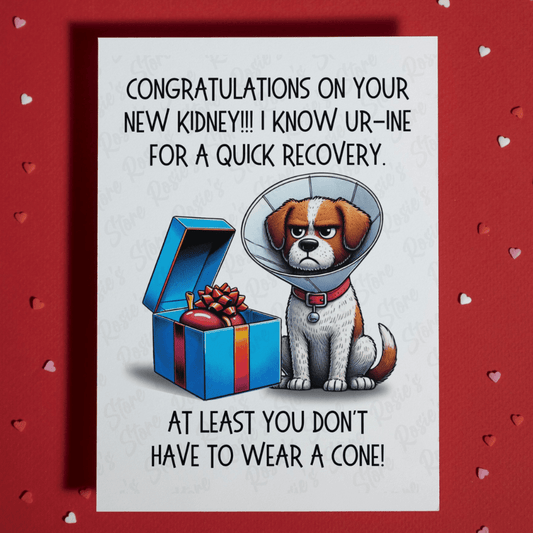 Kidney Greeting Card, Dog: Congratulations On Your New Kidney