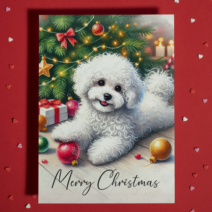 Christmas Greeting Card, Bichon Frise: Merry Christmas