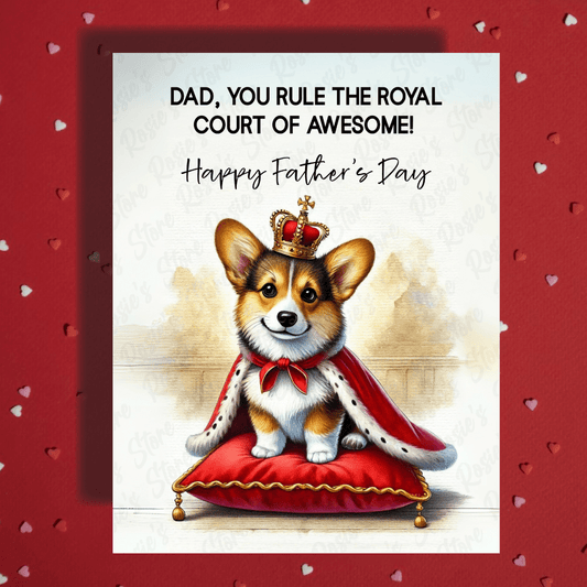 Dad Gift, Greeting Card, Welsh Corgi Dog 2: Happy Father's Day