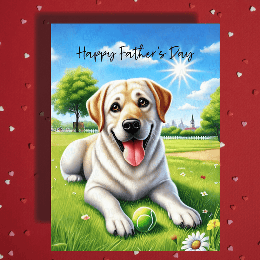 Dad Gift, Greeting Card, Labrador Retriever Dog 2: Happy Father's Day