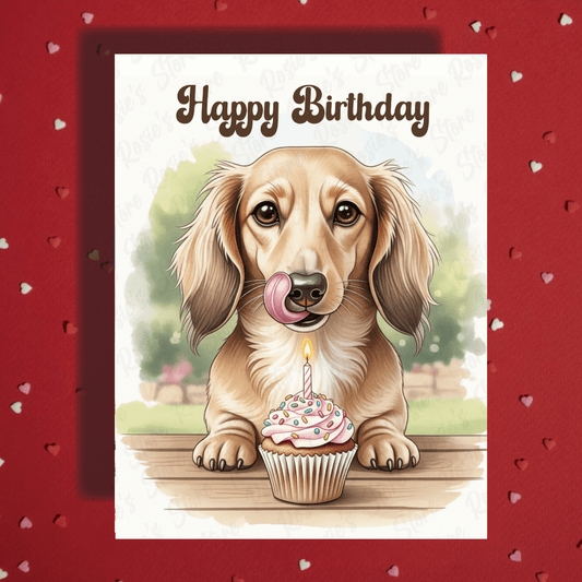 Birthday Greeting Card, Dachshund Dog Pet Lover: Happy Birthday