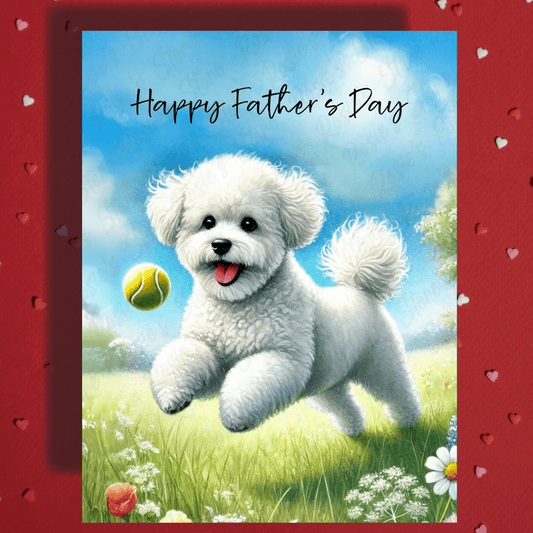 Dad Gift, Greeting Card, Bichon Frise Dog: Happy Father's Day