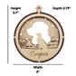 3D Wooden Dog Ornament: Golden Retriever