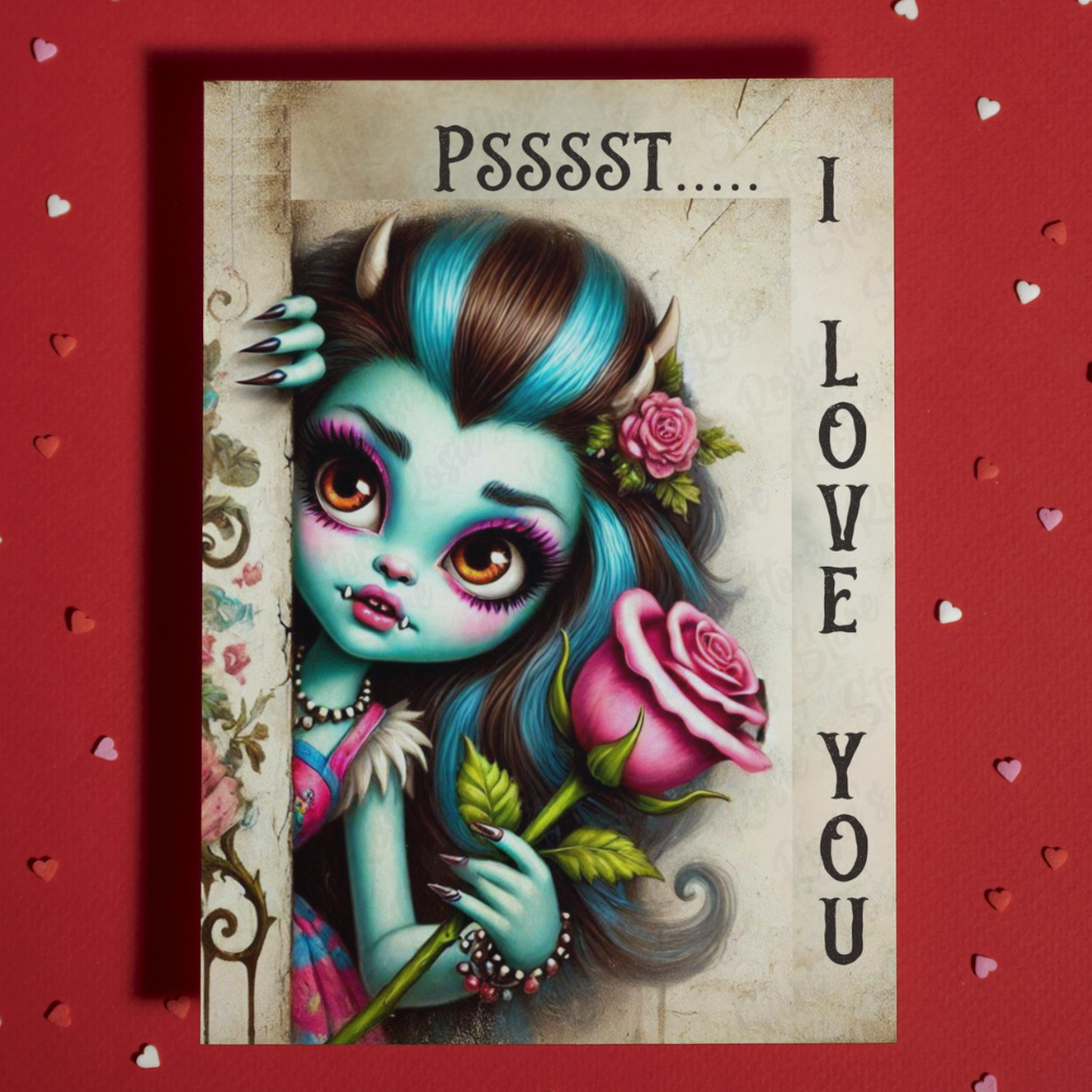 Couple Greeting Card, Girl: Pssst... I Love You