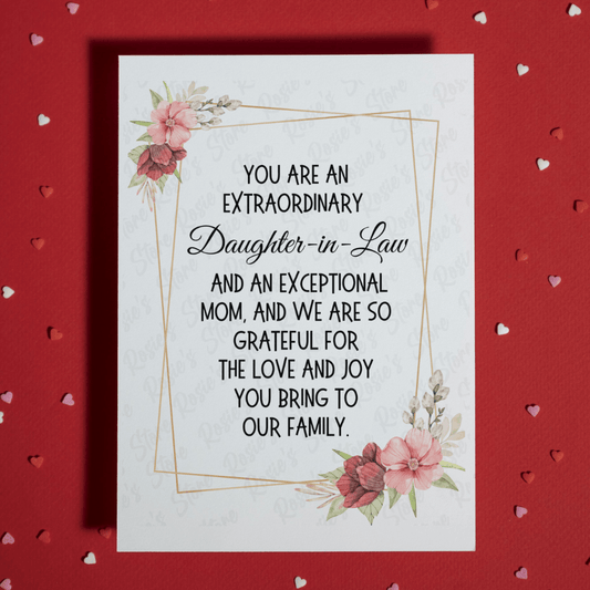 Daughter-in-Law Gift, Greeting Card: You Are An Extraordinary Daughter-in-Law