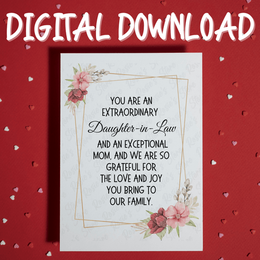 Daughter-in-Law Gift, Digital Greeting Card: You Are An Extraordinary Daughter-in-Law