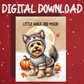 Halloween Fall Digital Greeting Card, Yorkie Dog Pet Lover: Little Wolf, Big Mood.