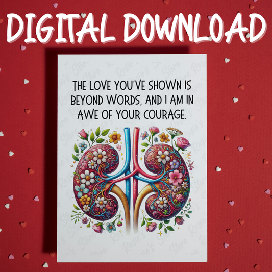 Kidney Digital Greeting Card for Kidney Donor: Beyond Words