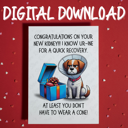 Kidney Digital Greeting Card, Dog: Congratulations On Your New Kidney