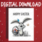 Easter Digital Greeting Card, Easter Bunny 004: Happy Easter