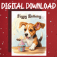 Birthday Digital Greeting Card, Beagle Dog Pet Lover 01: Happy Birthday