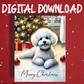 Christmas Digital Greeting Card, Bichon Frise: Merry Christmas