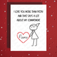 Couple Romantic Greeting Card: I Love You More Than Pizza! - with a woman
