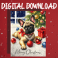 Christmas Digital Greeting Card, French Bulldog: Merry Christmas