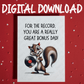 Bonus Dad Digital Greeting Card: For The Record, You Are A Really Great Bonus Dad!