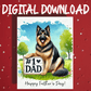 Father's Day Digital Greeting Card, German Shepherd Dog: Happy Father's Day