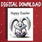 Easter Digital Greeting Card, Easter Bunny 003: Happy Easter