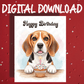 Birthday Digital Greeting Card, Beagle Dog Pet Lover 02: Happy Birthday