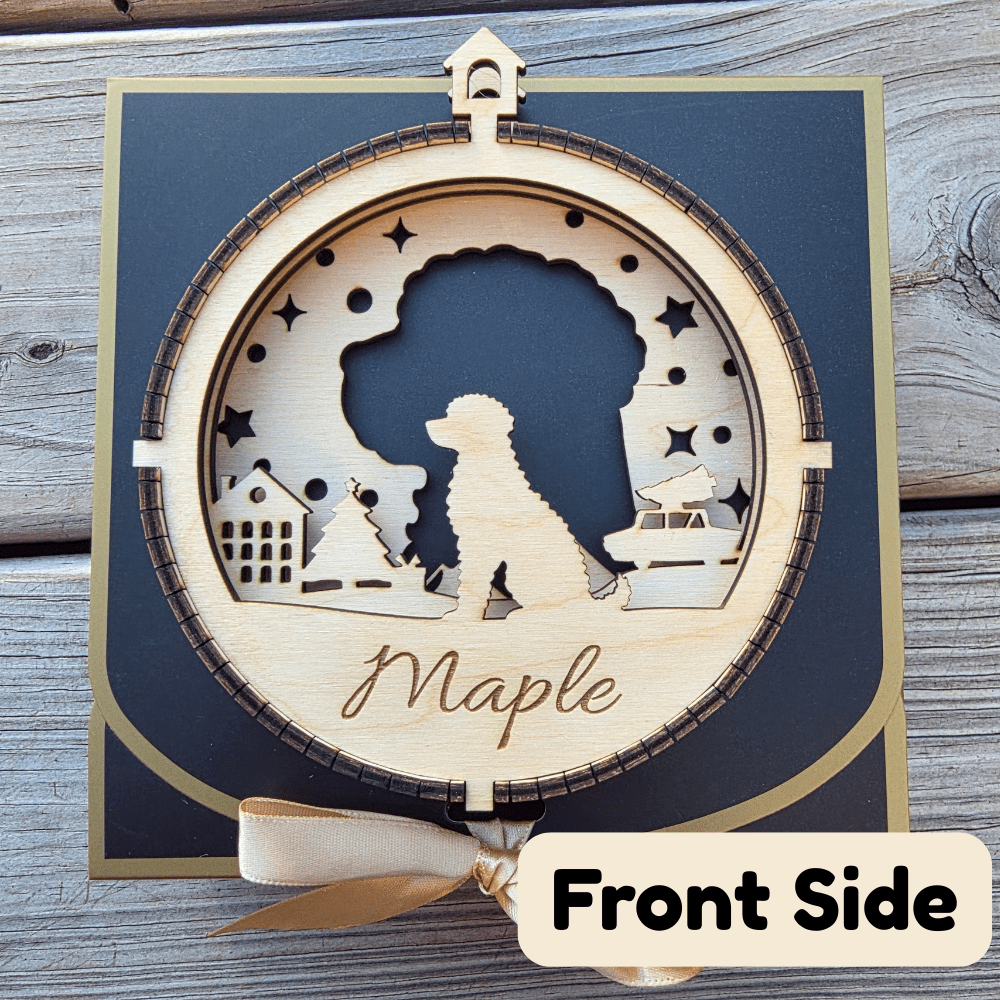 3D Wooden Dog Ornament: Portuguese Water Dog