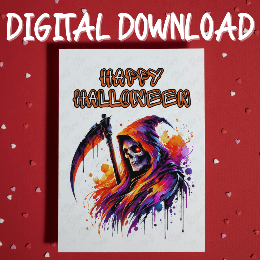 Halloween, Graffiti Reaper Digital Greeting Card: Happy Halloween