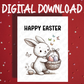 Easter Digital Greeting Card, Easter Bunny 001: Happy Easter