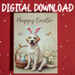 Easter Digital Greeting Card, Labrador Retriever Dog: Happy Easter