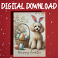 Easter Digital Greeting Card, Poodle Dog: Happy Easter