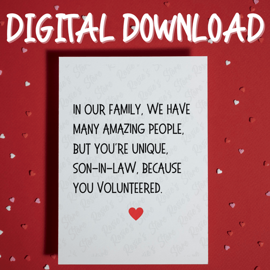 Son-in-Law Digital Greeting Card: In Our Family...