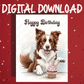 Birthday Digital Greeting Card, Border Collie (brown & white) Dog Pet Lover: Happy Birthday