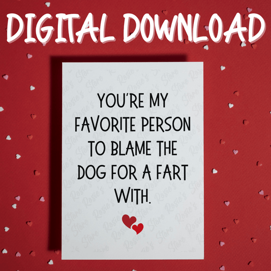 Couple Digital Greeting Card: Blame the Dog