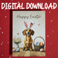 Easter Digital Greeting Card, Dachshund Dog: Happy Easter