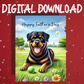 Father's Day Digital Greeting Card, Rottweiler Dog: Happy Father's Day