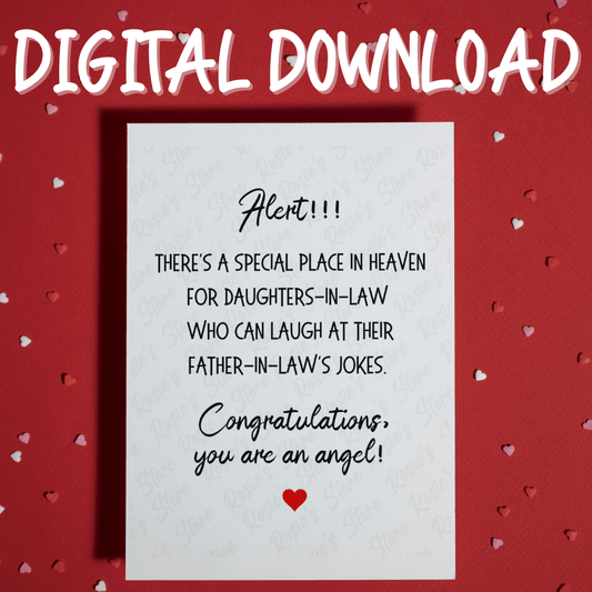 Daughter-in-Law Gift, Digital Greeting Card: Alert!!! There's A Special Place...
