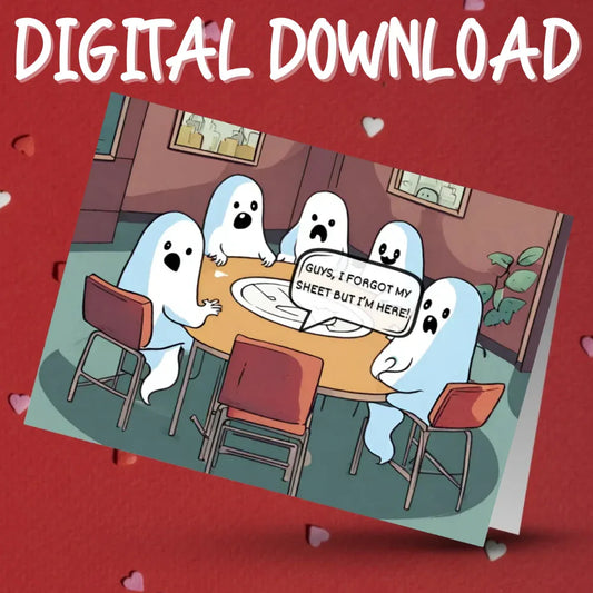 Ghost Halloween Printable Card Invisible Ghost Joke Spooky Humor Digital Download