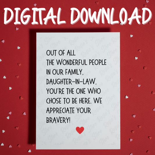 Daughter-in-Law Gift, Digital Greeting Card: Brave Daughter-in-Law