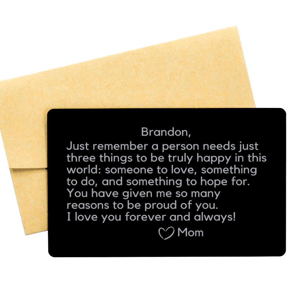 Personalized Engraved Wallet Card: Just Remember...