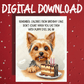 Birthday Digital Greeting Card, Yorkie Dog Pet Lover: Dig In!