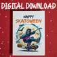 Halloween Digital Greeting Card: Happy Skatoween