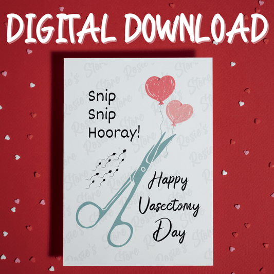 Vasectomy Digital Greeting Card: Snip, Snip, Hooray! Happy Vasectomy Day