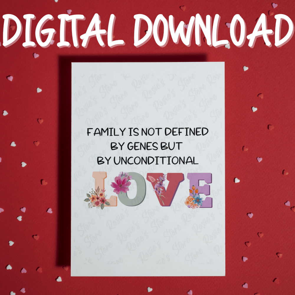 Blended Family Digital Greeting Card: Family Is Not Defined By Genes...