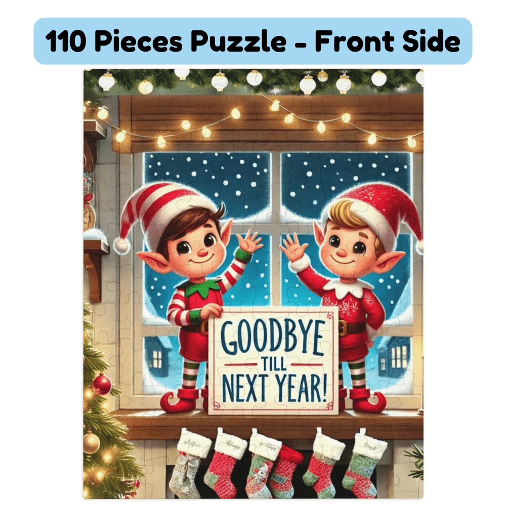 Christmas Gift, Personalized Elf Letter Double-Sided Jigsaw Puzzle: Goodbye From Your Elf (Elves)