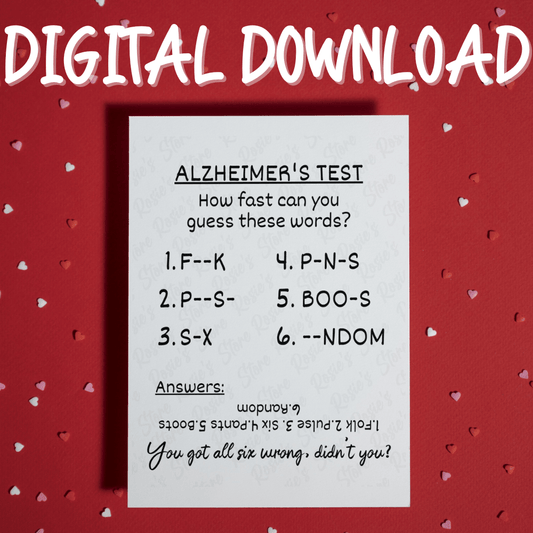 Birthday Digital Greeting Card: Alzheimer's Test...