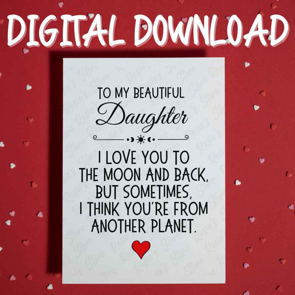 Daughter Digital Greeting Card: From Another Planet