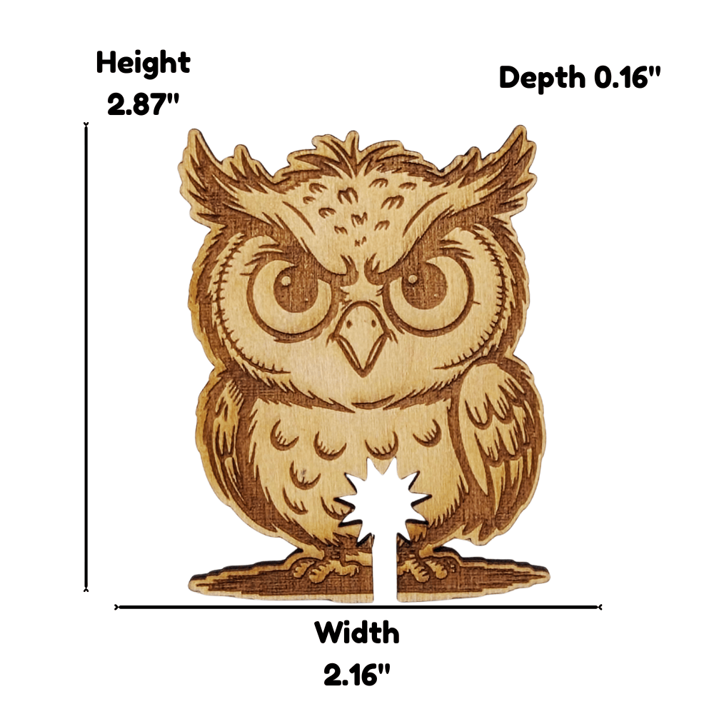 Funny Owl Wooden Bread Clip: Back off, I’m watching